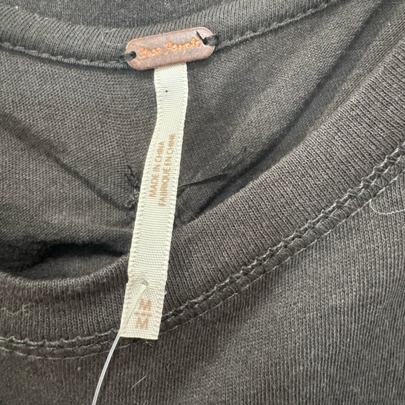 Free People Black Ruched Puff-Sleeve Top - Picture 5 of 5